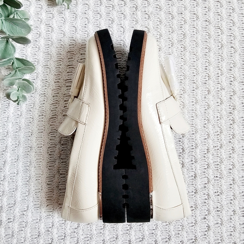 Franco Sarto Carolynn Tassel Loafers Neutral Patent Slip On Lug Sole Vamp NWOT 8 - Picture 7 of 16